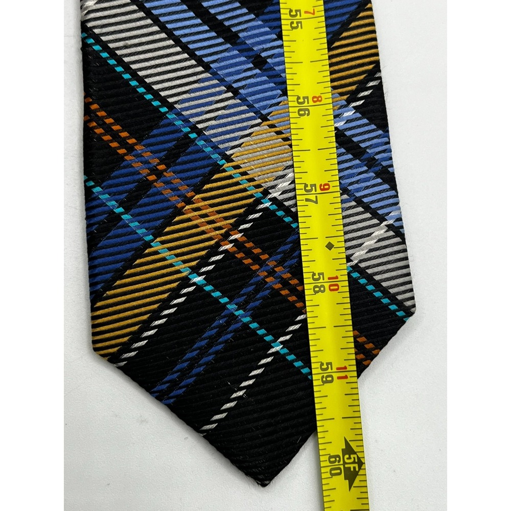 PRONTO UOMO Men's 100% Silk Skinny Necktie Designer Plaid W:3.5" L"60" - Picture 6 of 7